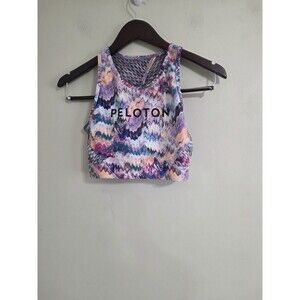Peleton cheaper river rock high neck sports bra marble rainbow Sz M